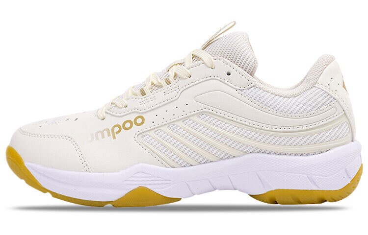 KUMPOO Badminton Shoes Unisex Low-Top Beige/Yellow