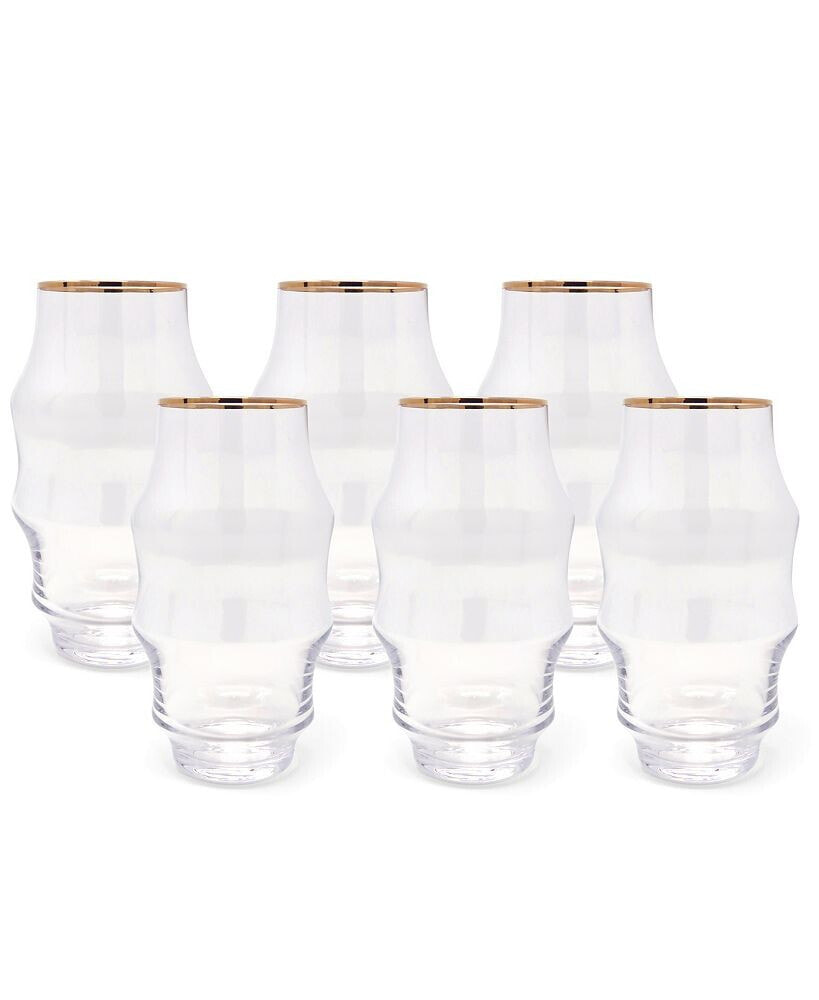 Vivience rippled Highball Glasses, Set of 6