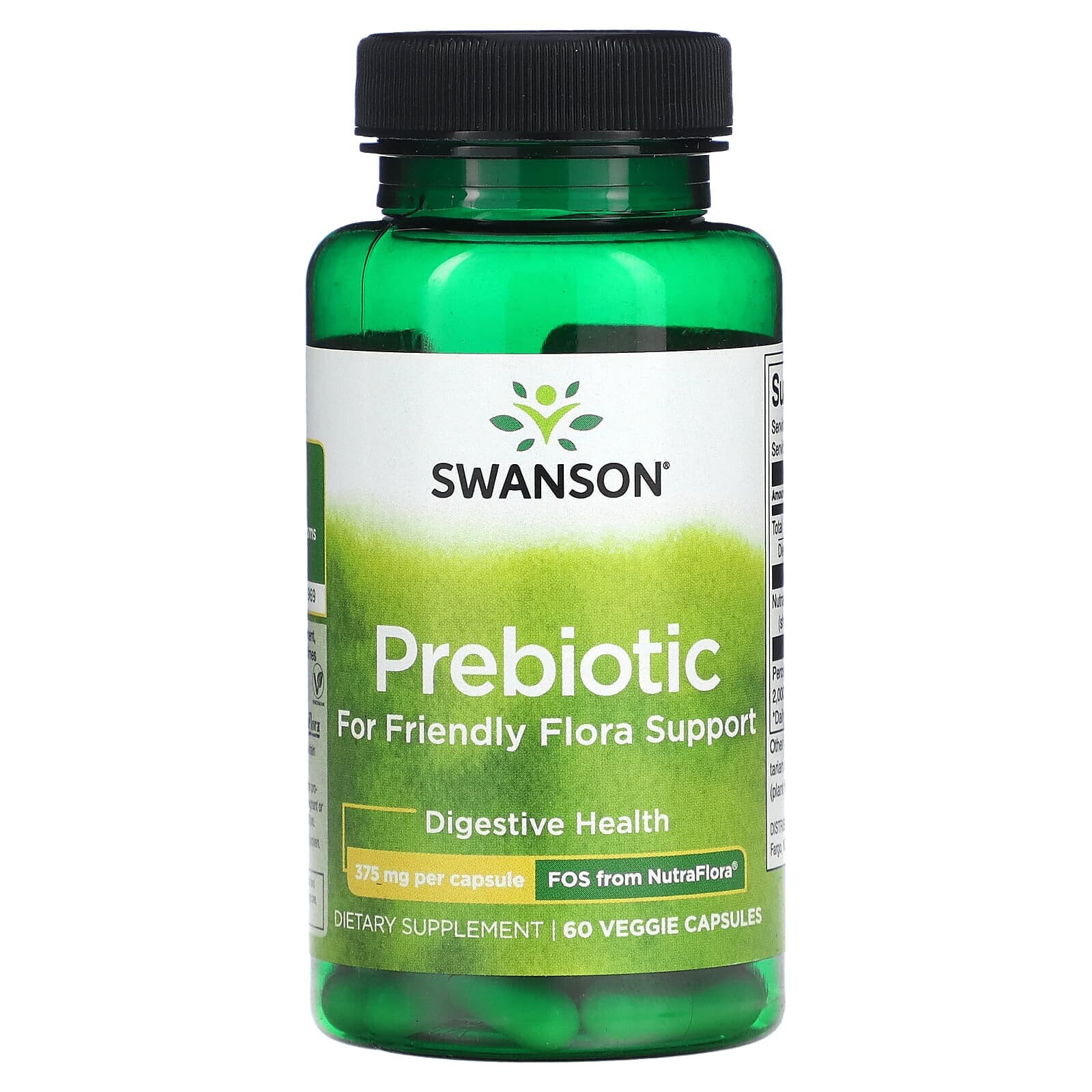 Swanson, Пребиотик для поддержки дружественной флоры, 375 мг, 120 растительных капсул