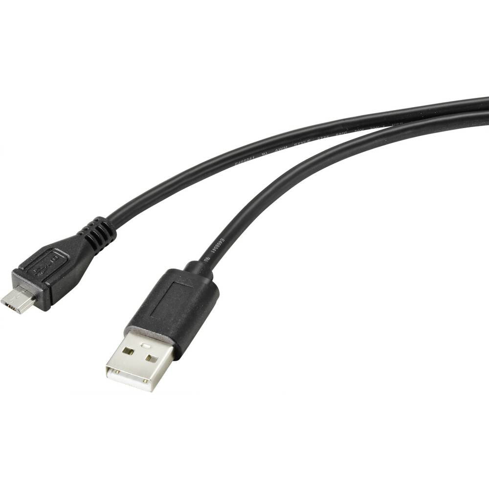 Renkforce RF-4716836 - 2 m - USB A - Micro-USB B - USB 2.0 - 480 Mbit/s - Black