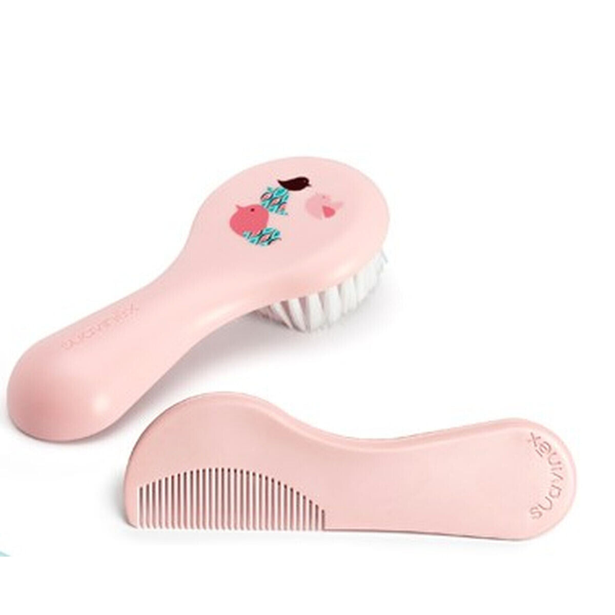 Set of combs/brushes Suavinex Hygge Baby Cepillo Rosa Pink 2 Units (2 Pieces)