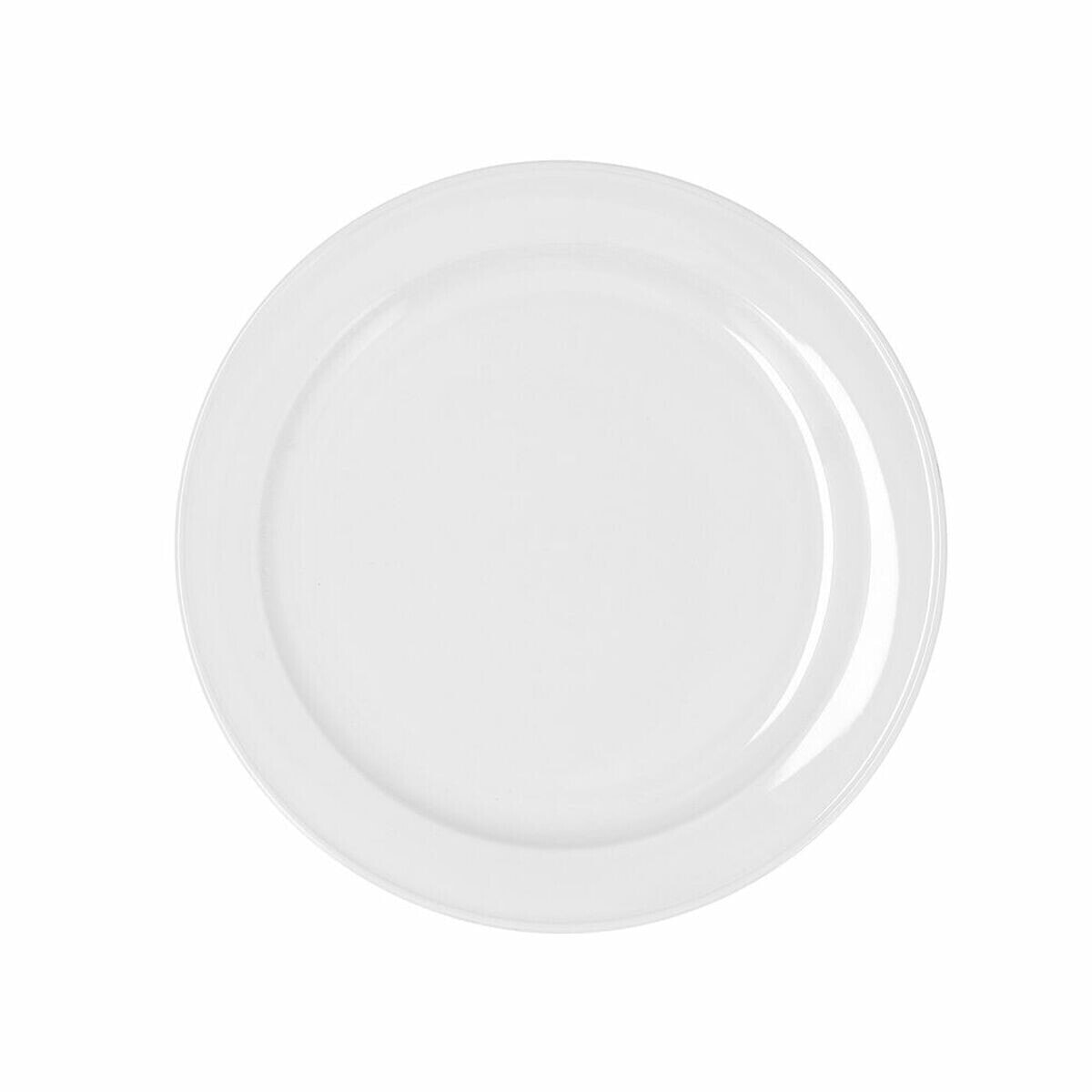 Flat plate Bidasoa Glacial Ceramic White (24 cm) (Pack 6x)