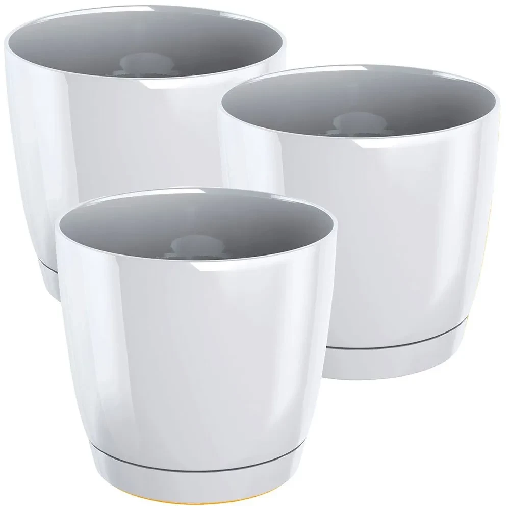 WELLHOME Coubi round plastic pot 24x22 cm 3 units