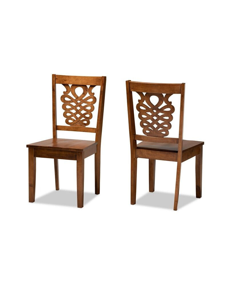 Baxton Studio gervais Modern and Contemporary Transitional 2-Piece Finished Wood Dining Chair Set