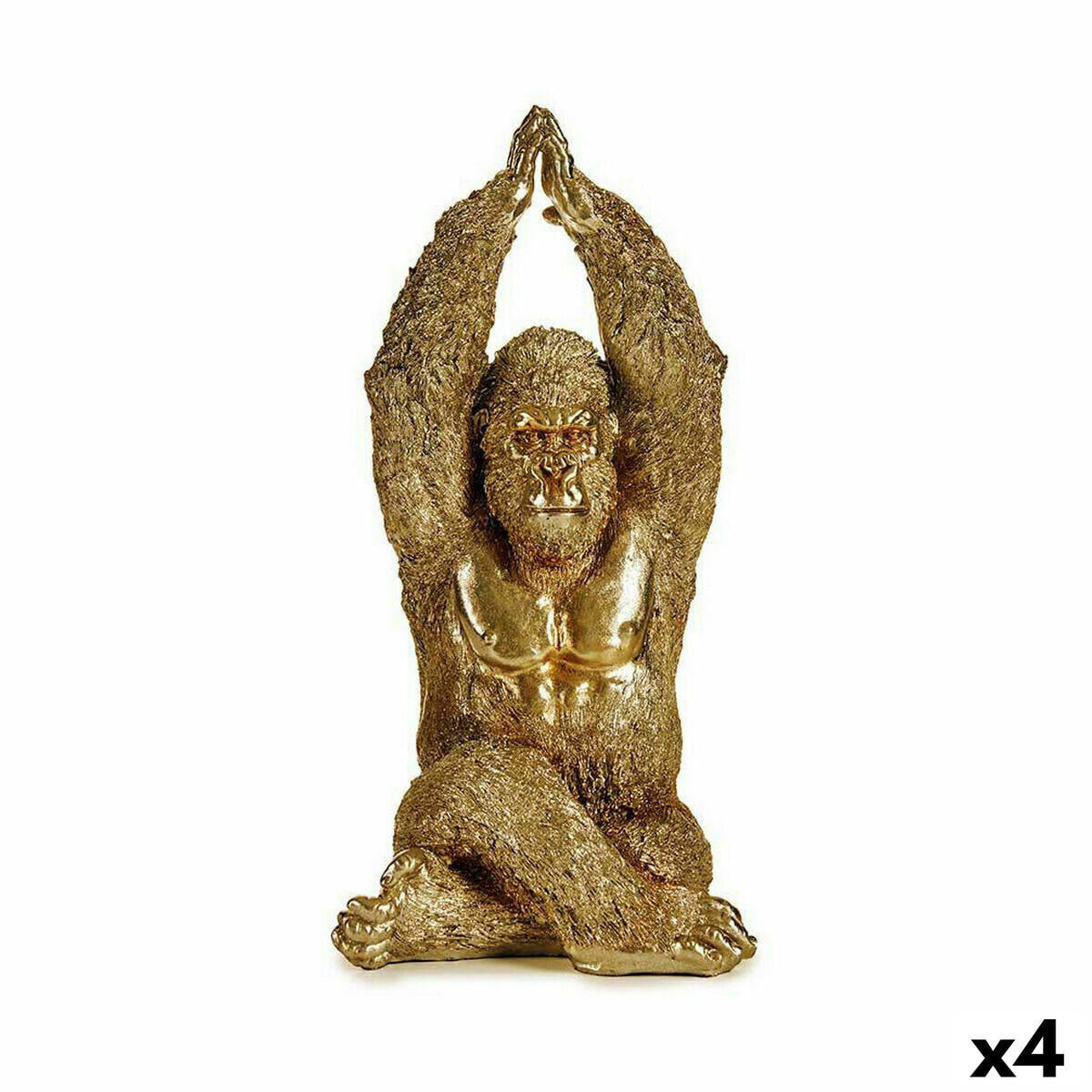 Декоративная фигура Yoga Горилла Позолоченный 17 x 36 x 19,5 cm (4 штук)