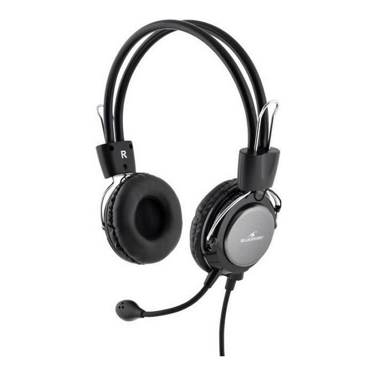 Headphones with Microphone Bluestork MC-201 Black/Silver