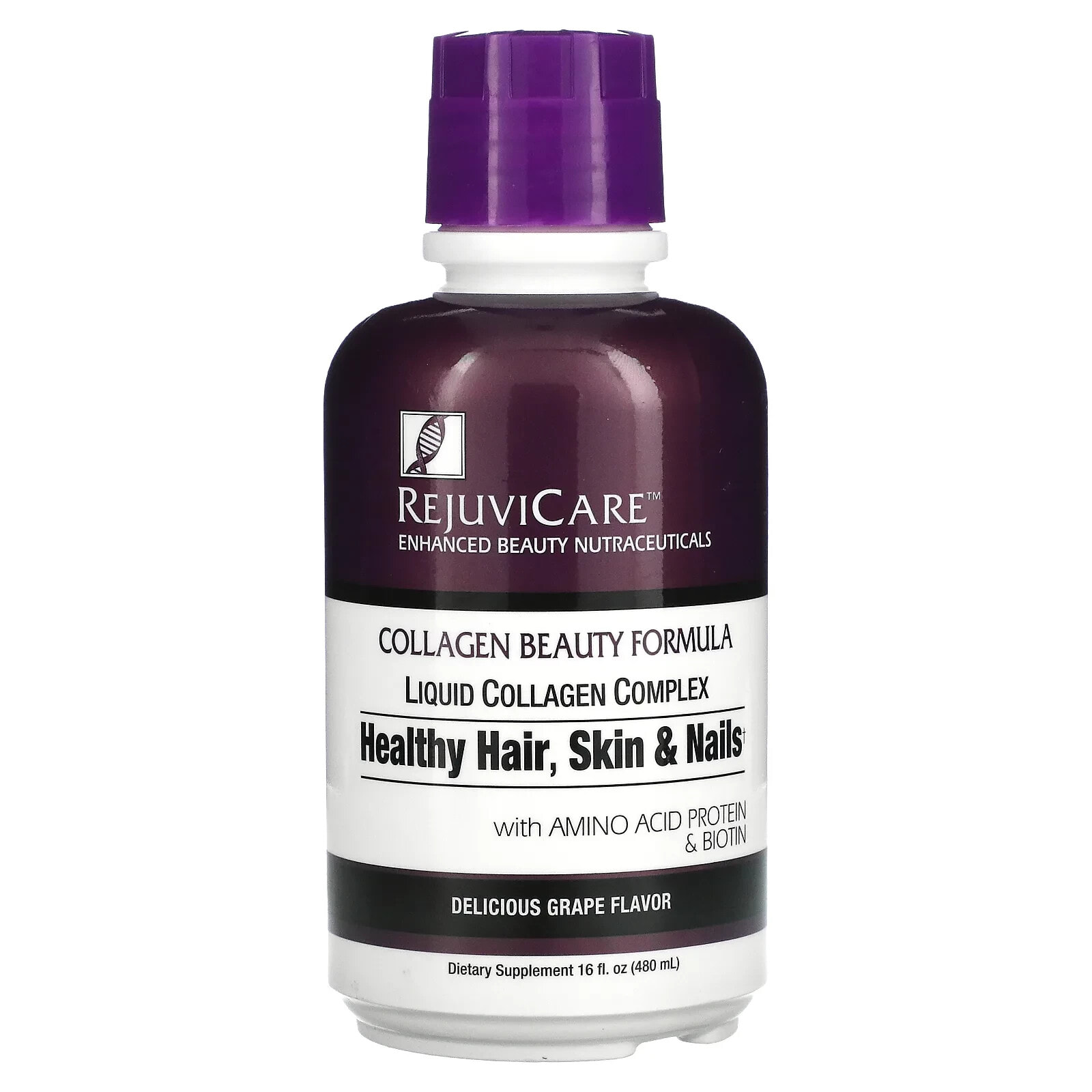 Collagen Beauty Formula, Liquid Collagen Complex, Healthy Hair, Skin & Nails, Grape, 16 fl oz (480 ml)