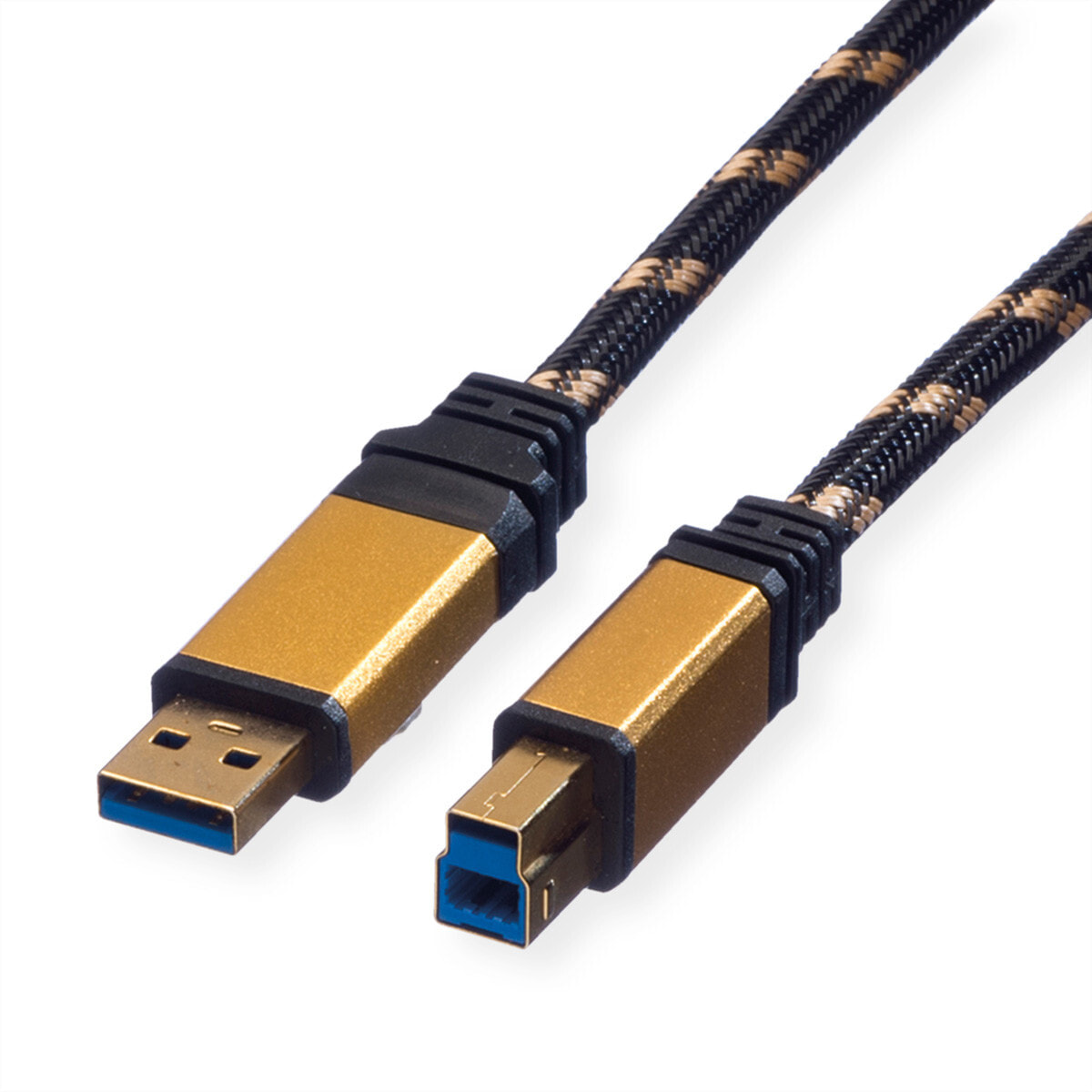 ROLINE 11.02.8902 USB кабель 1,8 m 3.2 Gen 1 (3.1 Gen 1) USB A USB B Черный, Золото