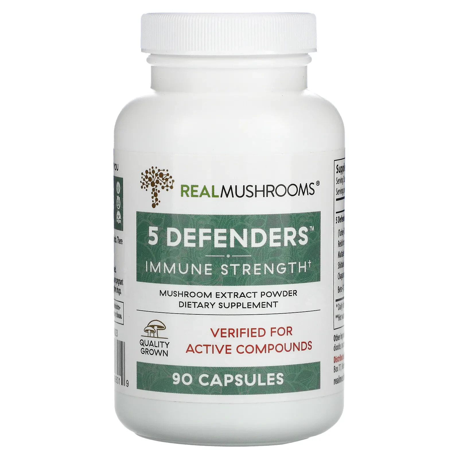 5 Defenders, Mushroom Extract Powder, 200 Capsules