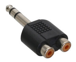 InLine 99323 кабельный разъем/переходник 6.3mm M 2x RCA F Черный