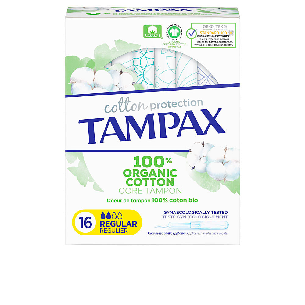 Tampax Organic Cotton Tampons Тампоны из органического хлопка с аппликатором 16 шт.