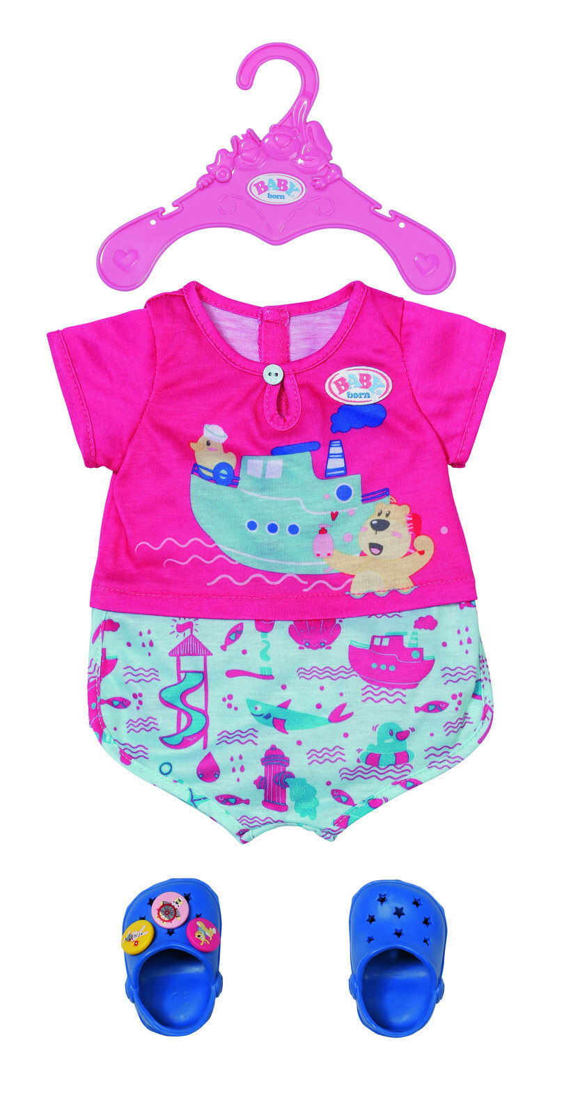 BABY born Bath Pyjamas with Shoes Комплект одежды для куклы ,Боди с шлепками,830628