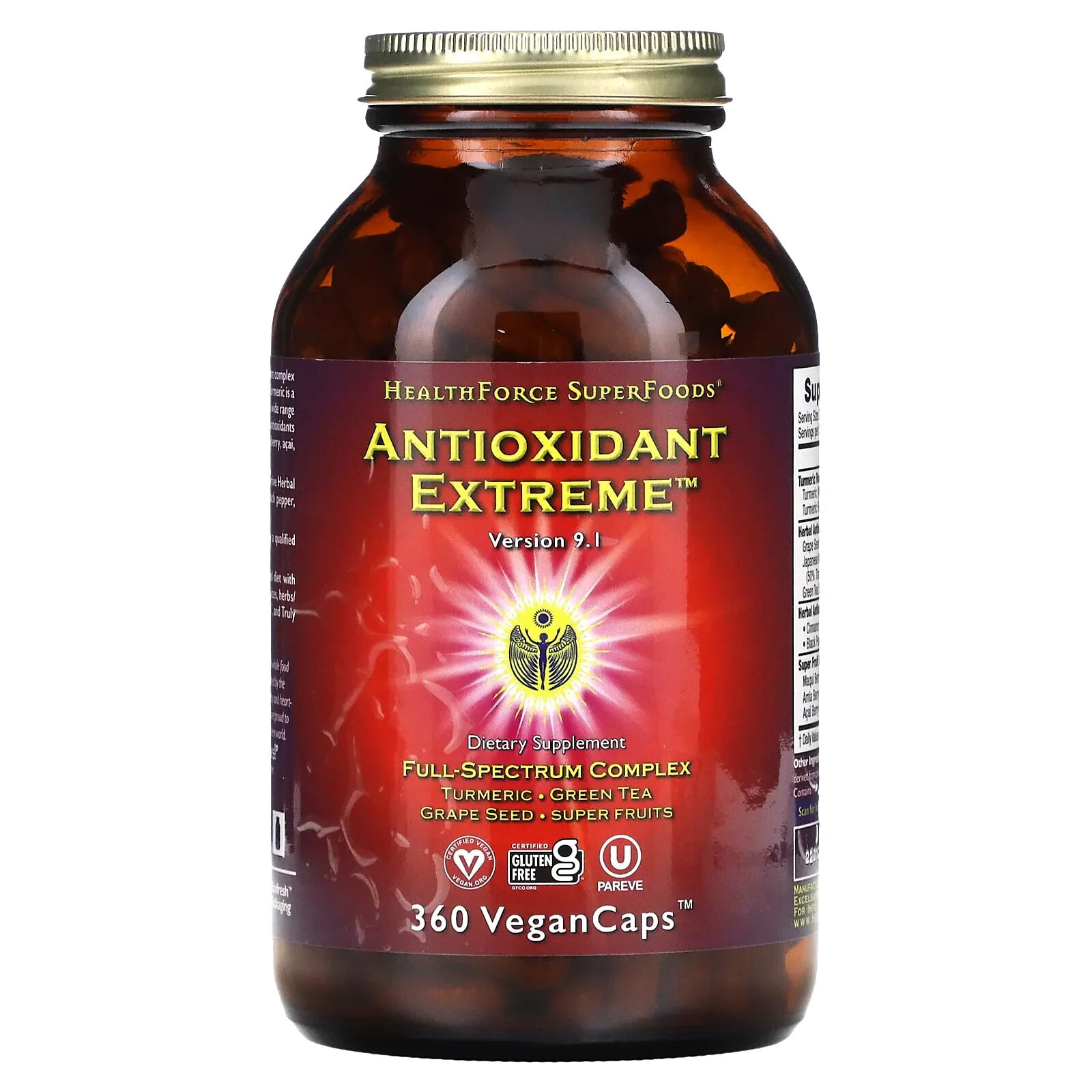 HealthForce Superfoods, Antioxidant Extreme, версия 9, 360 капсул VeganCaps