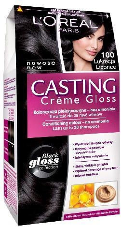 Loreal Paris Casting Creme Gloss 100 Безаммиачная крем-краска для волос, оттенок черный солодка