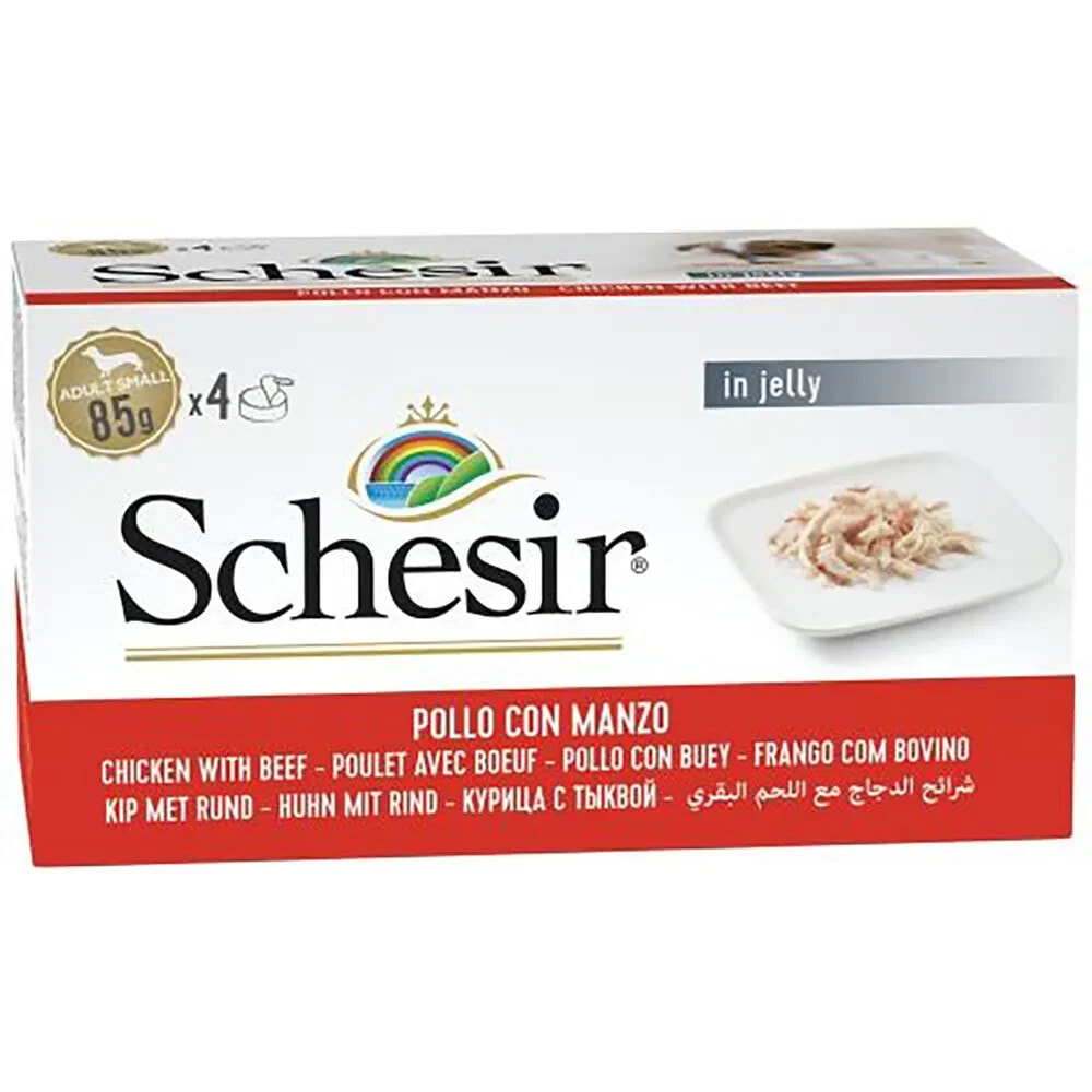 SCHESIR Chicken with beefjelly 4x85g wet dog food