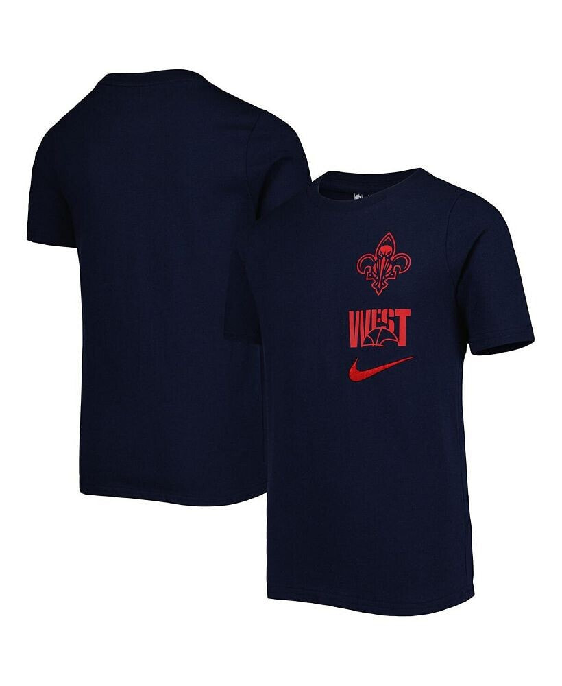 Nike big Boys Navy New Orleans Pelicans Vs Block Essential T-shirt