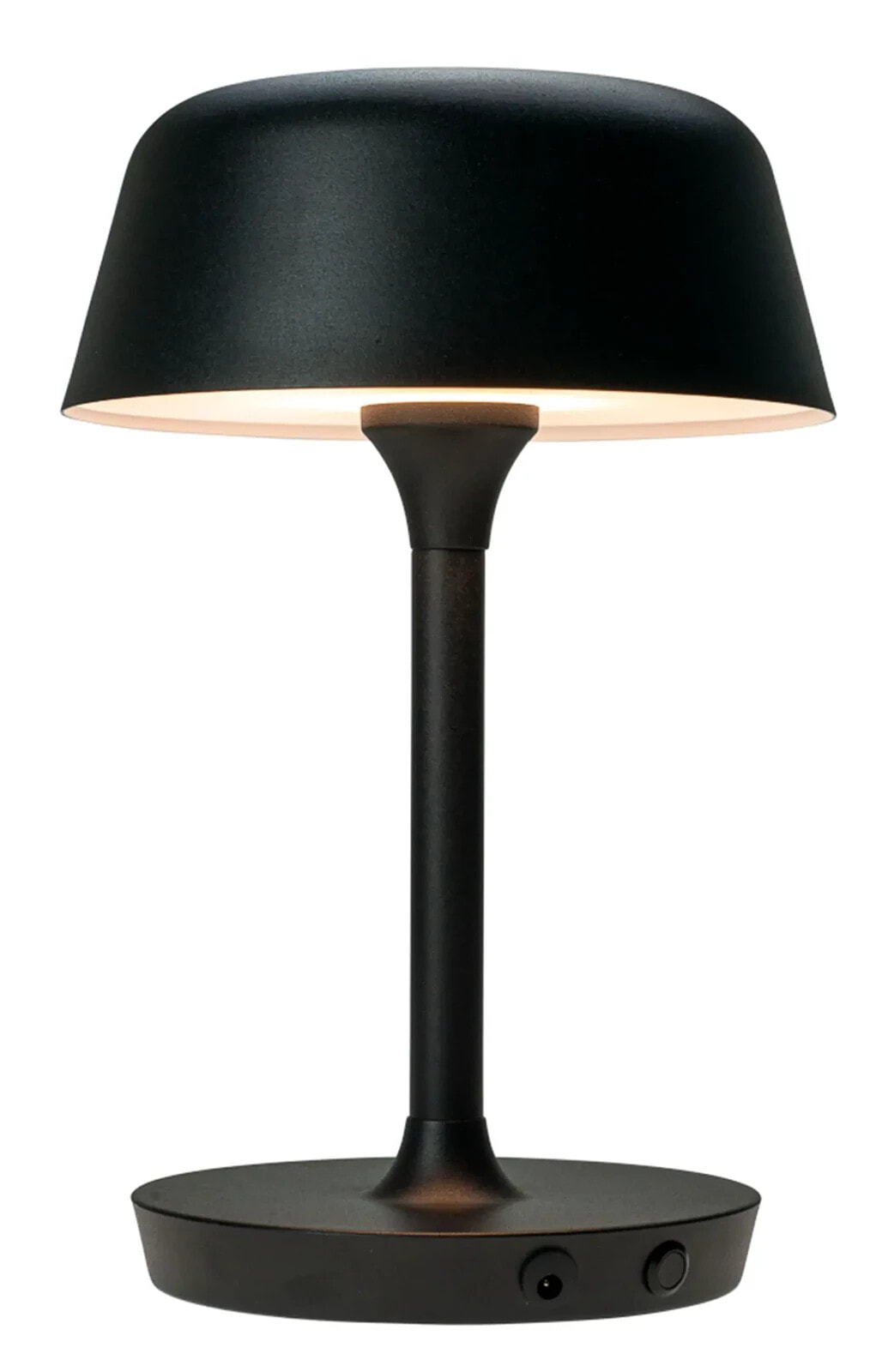 Valencia Tischlampe schwarz aufladbar