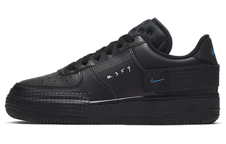 Nike Air Force 1 Low Type 低帮 板鞋 GS 纯黑 / Кроссовки Nike Air Force 1 Low Type GS BQ4793-002