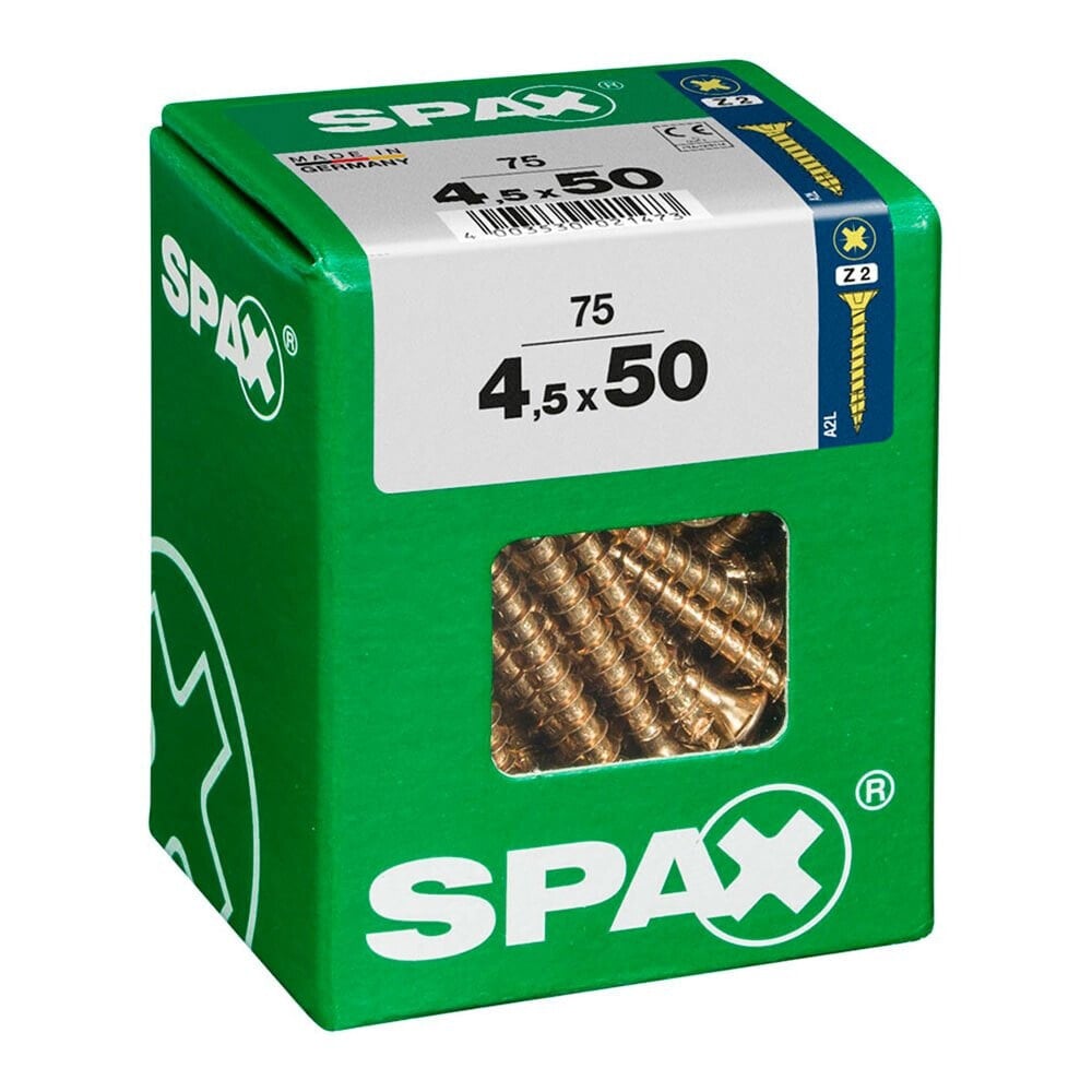 SPAX Yellox 4.5x50 mm Flat Head Wood Screw 75 Units