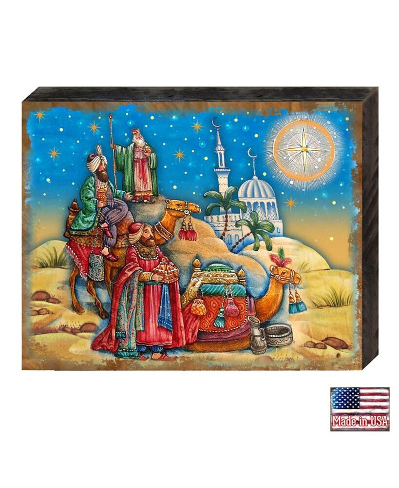 Designocracy three Kings Nativity by G. DeBrekht Handcrafted Wall and Home Decor