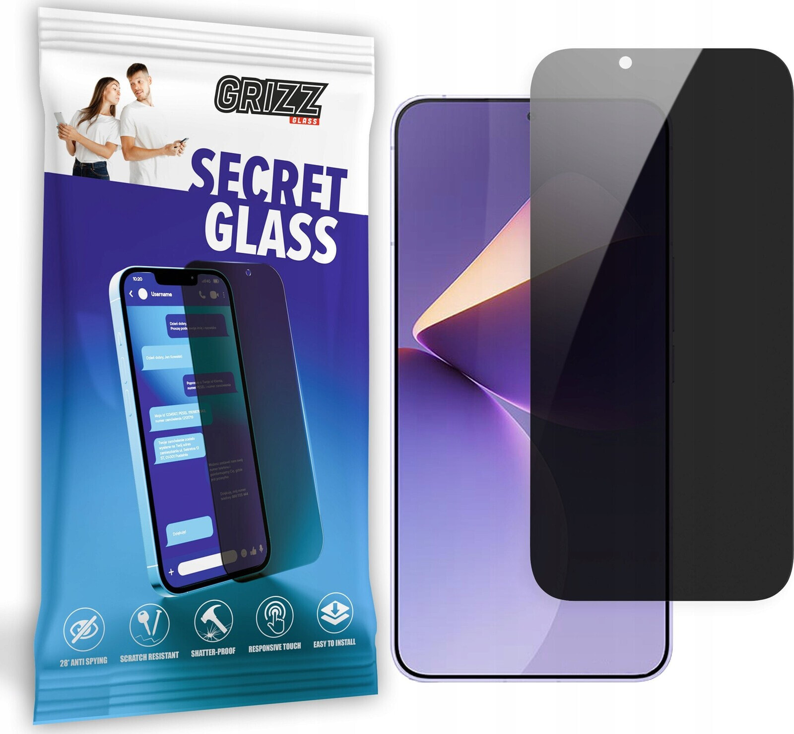 GrizzGlass Szkło prywatyzujące GrizzGlass SecretGlass do Meizu 21