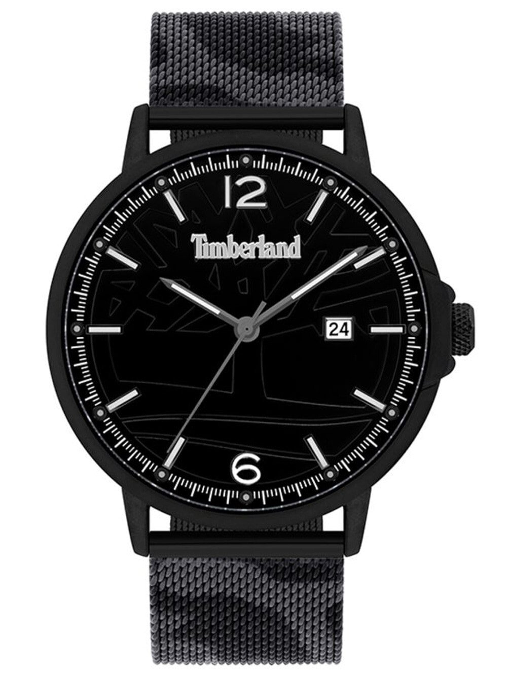 Мужские наручные часы с черным серым текстильным ремешком  Timberland TBL15954JYB.02MM Coleridge 45mm 3ATM