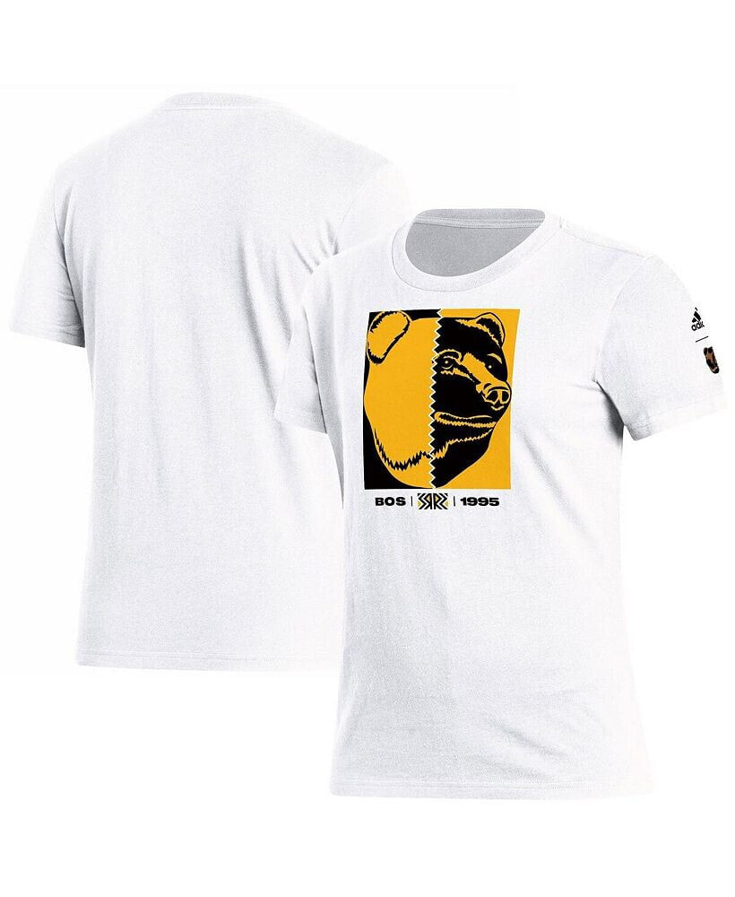 adidas women's White Boston Bruins Reverse Retro 2.0 Playmaker T-shirt