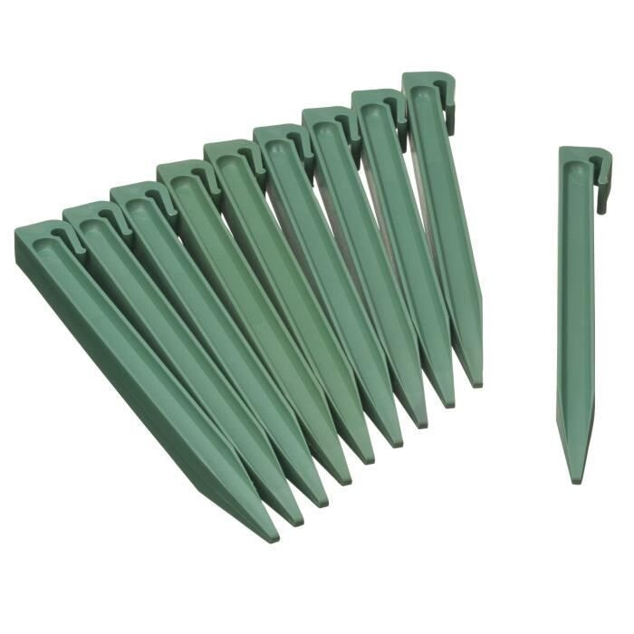 Мешок NATUR с 10 дюбелями для обрамления сада из полипропилена - H 26,7 x 1,9 x 1,8 см - зеленый