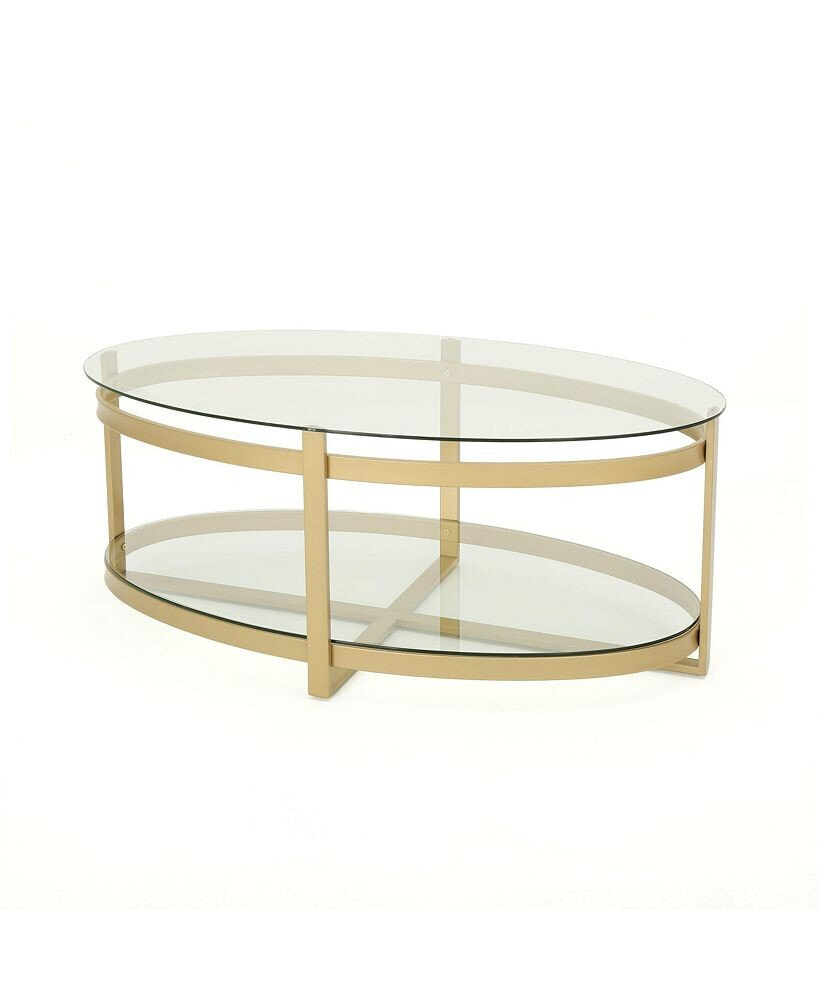 Noble House plumeria Tempered Glass Coffee Table