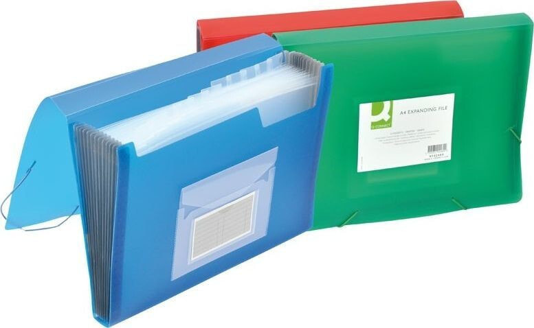 Q-Connect Briefcase harm. with rubber PP, A4, 6 compartments, transparent green
