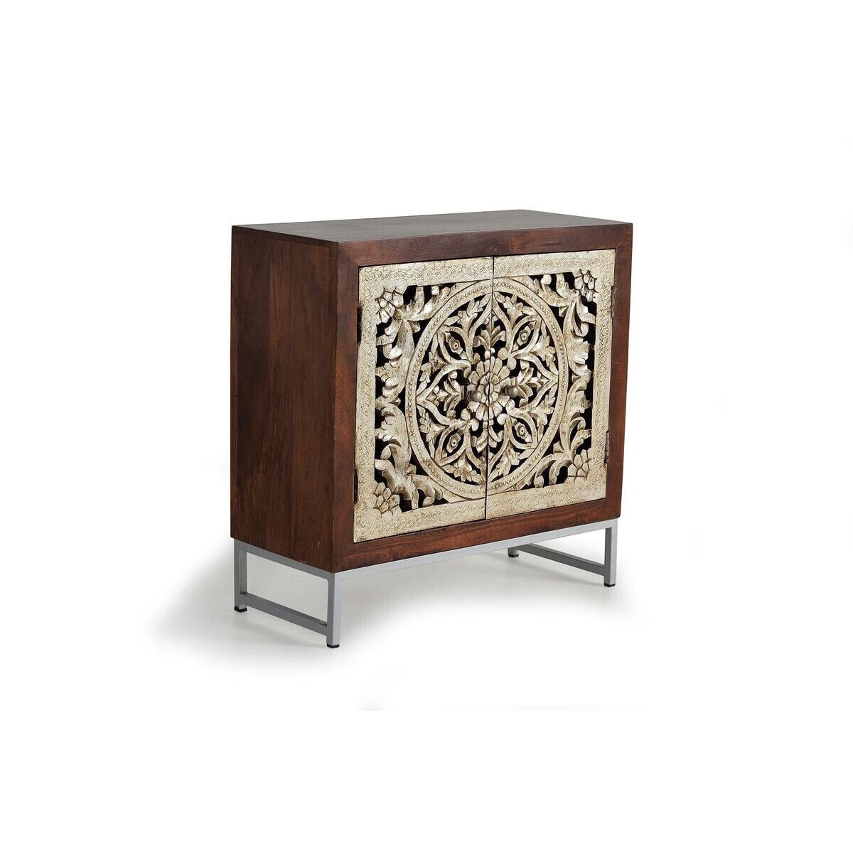 Sideboard Alexandra House Living Golden Natural Metal Mango wood 80 x 80 x 35 cm