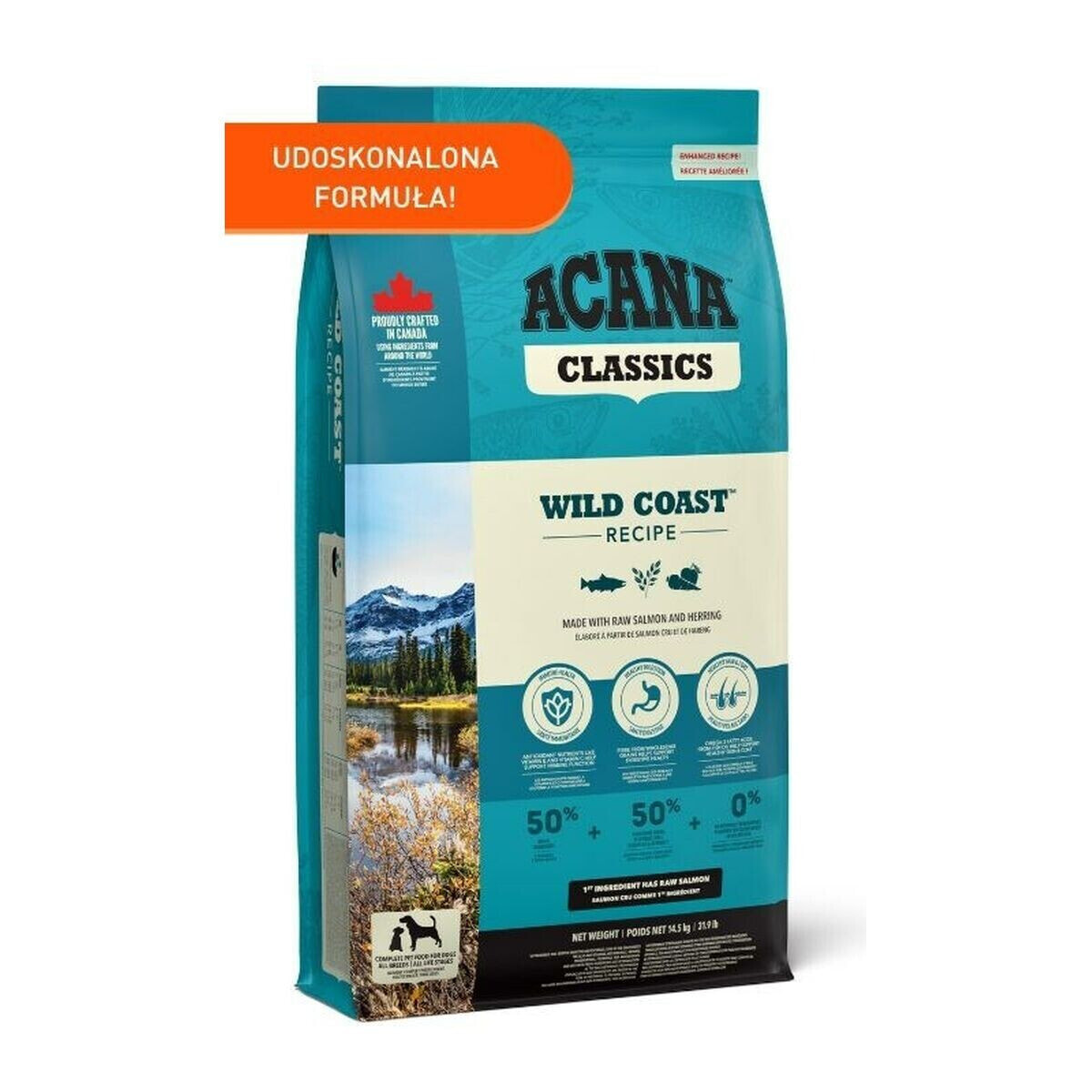 Фураж Acana Classics Wild Coast Для взрослых Лососевый Рыба 14,5 kg