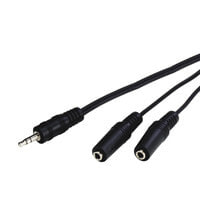 Wentronic 3.5 mm Audio Y-Shaped Cable Adapter - 1x Male to 2x Female Mono - 0.2m - 3.5mm - Male - 2 x 3.5mm - Female - 0.2 m - Black