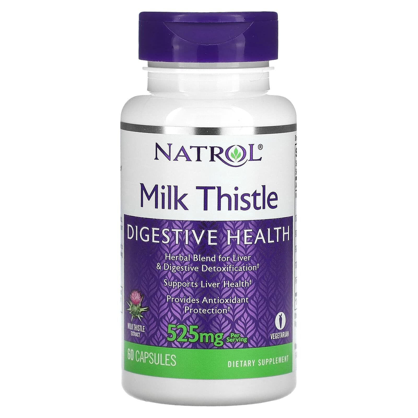 Milk Thistle, 525 mg, 60 Capsules (262.5 mg per Capsule)