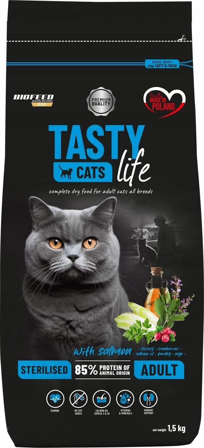 Biofeed BIOFEED TASTY CATS LIFE STERIL. WITH SALMON 1,5KG