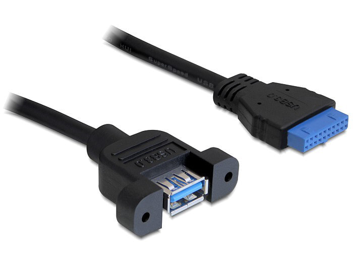 DeLOCK 0.5m USB 3.0 F/F USB кабель 0,5 m USB A IDC Черный 83118