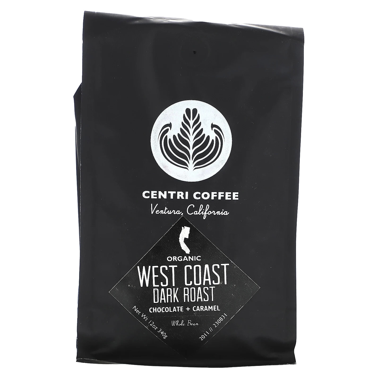 Centri Coffee, Organic French, Caramelized Sugar, Whole Bean, Dark Roast, 12 oz (340 g)