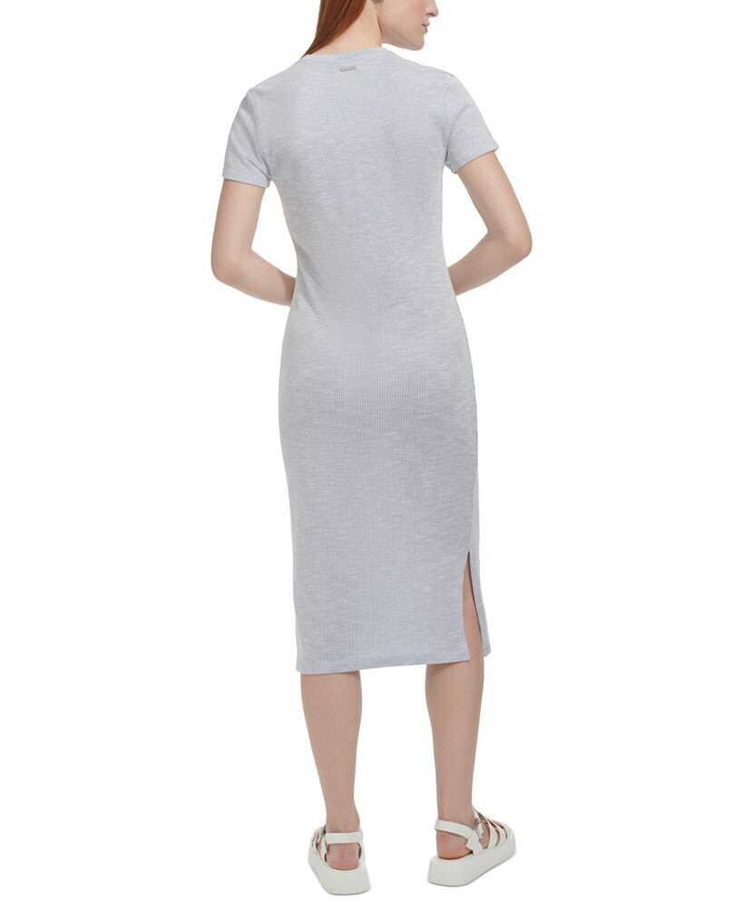 Marc New York women's Pinstriped Midi T-Shirt Dress