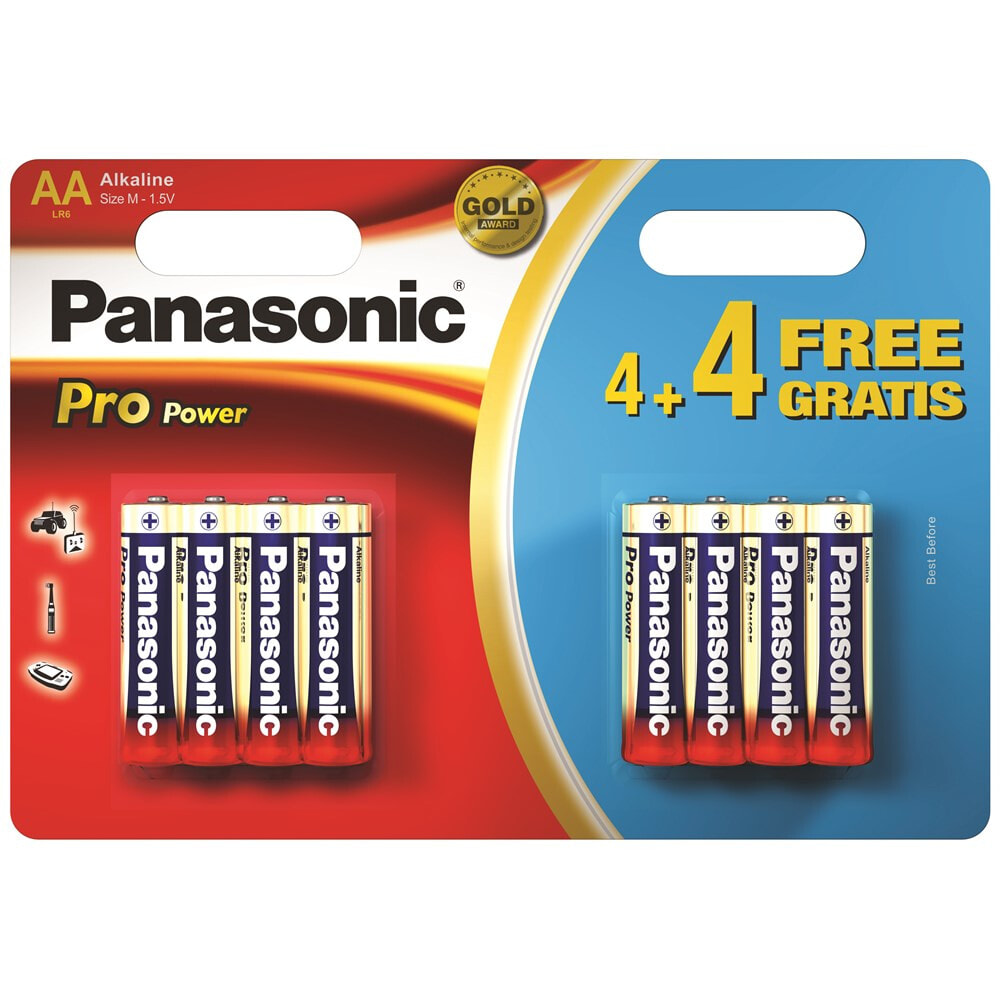 Panasonic Pro Power AA 4+4 Батарейка одноразового использования Щелочной LR6PPG/8BW 4+4F