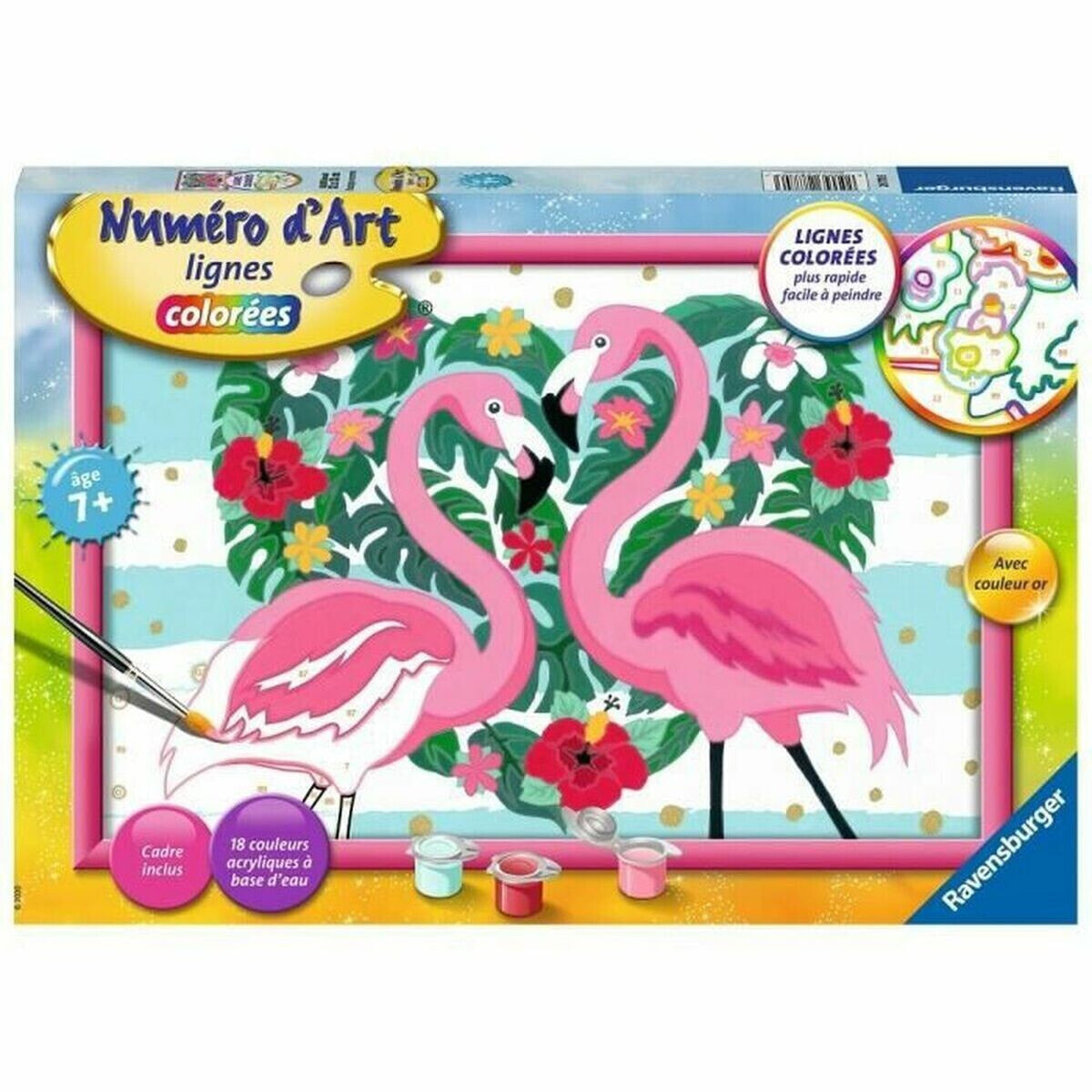 Paint by Numbers Set Ravensburger Flamingos in Love