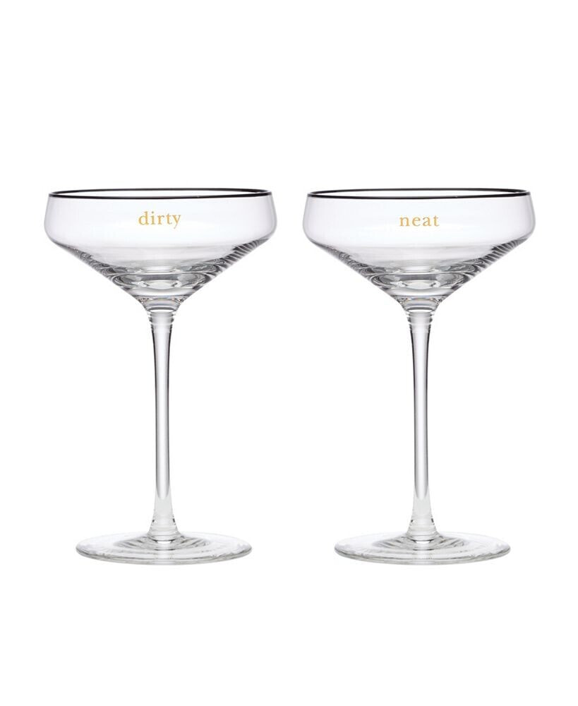 Kate Spade cheers to Us Dirty Neat Martini Glasses Set, 2 Piece
