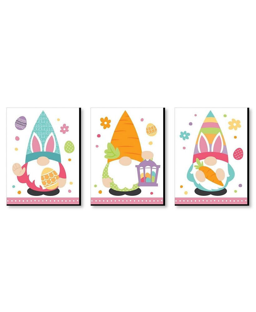 Easter Gnomes - Spring Bunny Wall Art Room Decor - 7.5 x 10 inches - 3 Prints