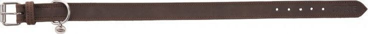 Trixie Rustic Thick Leather Collar, M: 37–44 cm / 25 mm, Dark Brown