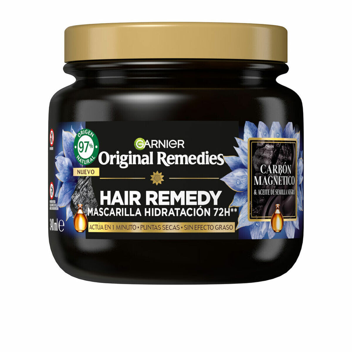 Hydrating Mask Garnier Original Remedies Magnetic charcoal (340 ml)