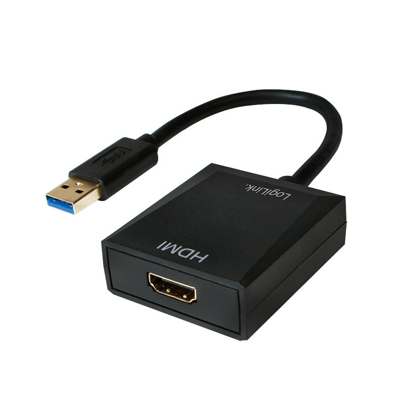 LogiLink UA0233 кабельный разъем/переходник USB 3.0 HDMI Черный