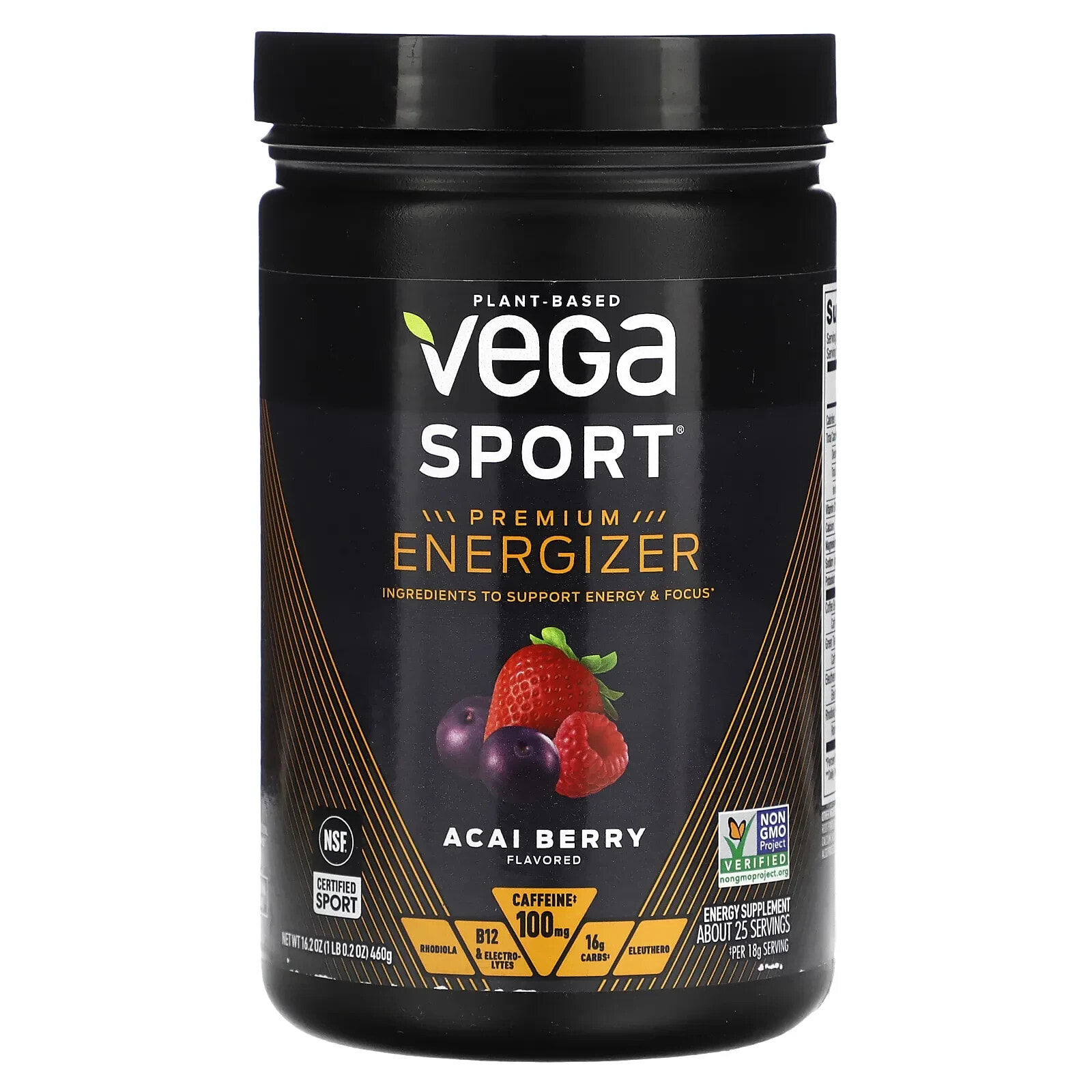 Sport, Plant-Based Premium Energizer, Strawberry Lemonade, 16.1 oz (455 g)