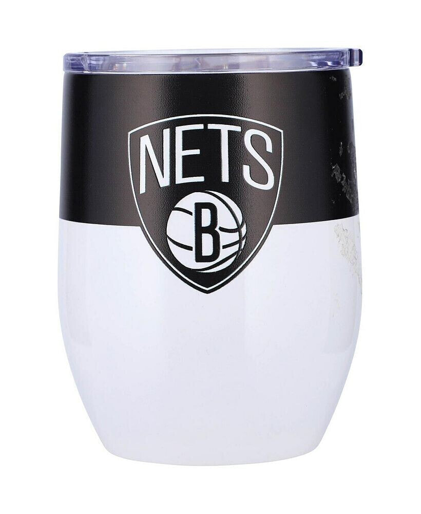 Logo Brands brooklyn Nets 16 oz Colorblock Stainless Steel Curved Tumbler