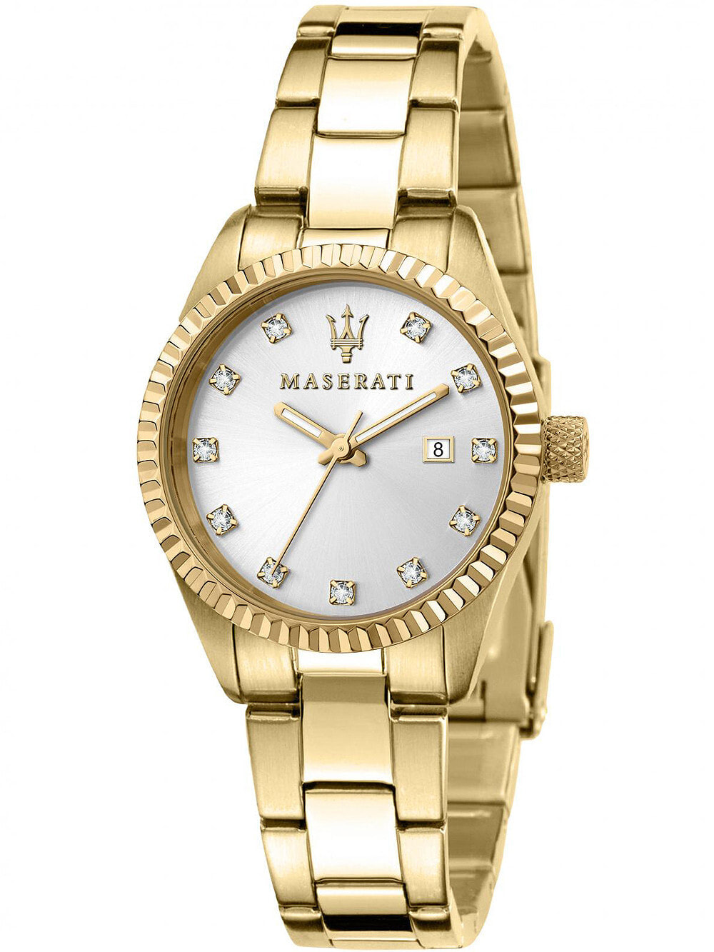 Женские наручные часы с золотым браслетом Maserati R8853100506 Competizione ladies 31mm 10ATM