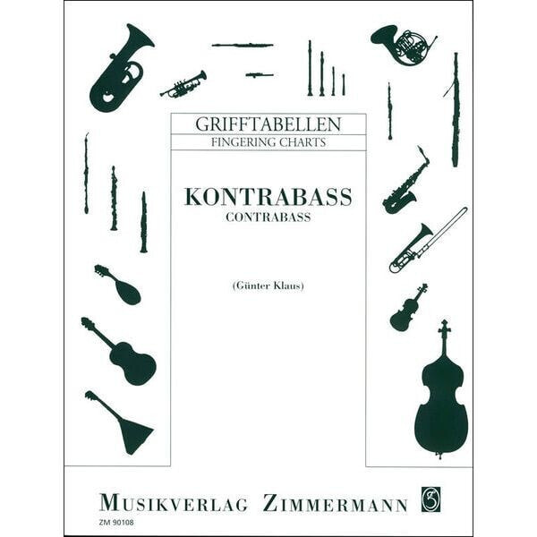 Zimmermann Verlag Grifftabelle Kontrabass