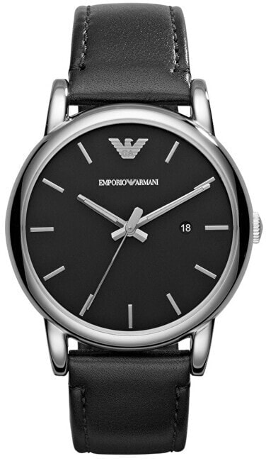 Мужские часы с черным кожаным ремешком Luigi AR1692  Emporio Armani
